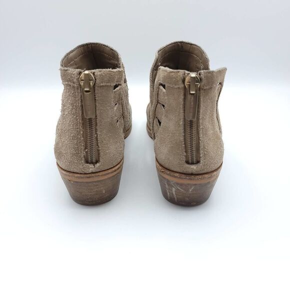 Vince Camuto Peera Cutout Suede Ankle Booties Khaki Size 7.5 - Picture 4 of 14